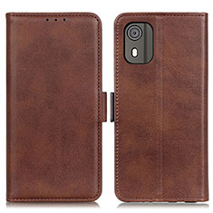 Funda de Cuero Cartera con Soporte Carcasa M15L para Nokia C02 Marron