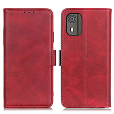 Funda de Cuero Cartera con Soporte Carcasa M15L para Nokia C02 Rojo