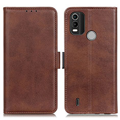 Funda de Cuero Cartera con Soporte Carcasa M15L para Nokia C21 Plus Marron