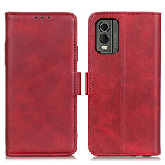 Funda de Cuero Cartera con Soporte Carcasa M15L para Nokia C210 Rojo