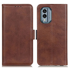 Funda de Cuero Cartera con Soporte Carcasa M15L para Nokia X30 5G Marron