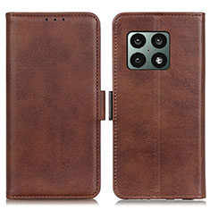 Funda de Cuero Cartera con Soporte Carcasa M15L para OnePlus 10 Pro 5G Marron