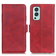 Funda de Cuero Cartera con Soporte Carcasa M15L para OnePlus Nord 2 5G Rojo