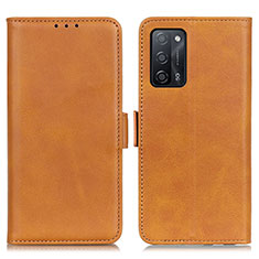 Funda de Cuero Cartera con Soporte Carcasa M15L para Oppo A53s 5G Marron Claro