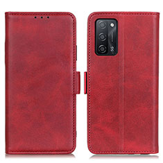 Funda de Cuero Cartera con Soporte Carcasa M15L para Oppo A53s 5G Rojo