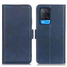 Funda de Cuero Cartera con Soporte Carcasa M15L para Oppo A54 4G Azul