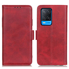 Funda de Cuero Cartera con Soporte Carcasa M15L para Oppo A54 4G Rojo