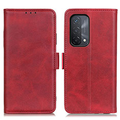 Funda de Cuero Cartera con Soporte Carcasa M15L para Oppo A54 5G Rojo