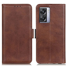 Funda de Cuero Cartera con Soporte Carcasa M15L para Oppo A56S 5G Marron