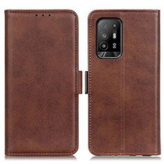 Funda de Cuero Cartera con Soporte Carcasa M15L para Oppo A94 5G Marron