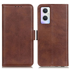 Funda de Cuero Cartera con Soporte Carcasa M15L para Oppo A96 5G Marron