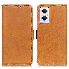 Funda de Cuero Cartera con Soporte Carcasa M15L para Oppo A96 5G Marron Claro