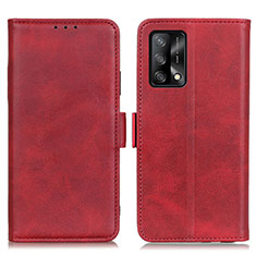 Funda de Cuero Cartera con Soporte Carcasa M15L para Oppo F19s Rojo