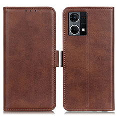 Funda de Cuero Cartera con Soporte Carcasa M15L para Oppo F21 Pro 4G Marron