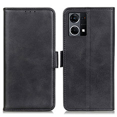 Funda de Cuero Cartera con Soporte Carcasa M15L para Oppo F21s Pro 4G Negro