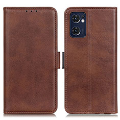 Funda de Cuero Cartera con Soporte Carcasa M15L para Oppo Find X5 Lite 5G Marron