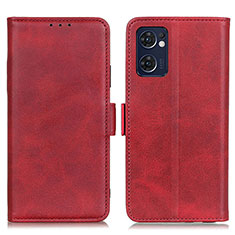 Funda de Cuero Cartera con Soporte Carcasa M15L para Oppo Find X5 Lite 5G Rojo