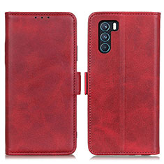 Funda de Cuero Cartera con Soporte Carcasa M15L para Oppo K9 Pro 5G Rojo