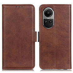 Funda de Cuero Cartera con Soporte Carcasa M15L para Oppo Reno10 5G Marron