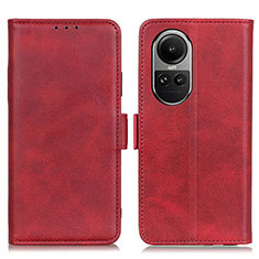 Funda de Cuero Cartera con Soporte Carcasa M15L para Oppo Reno10 5G Rojo