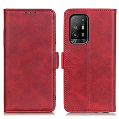 Funda de Cuero Cartera con Soporte Carcasa M15L para Oppo Reno5 Z 5G Rojo