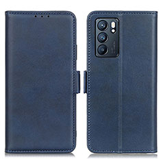 Funda de Cuero Cartera con Soporte Carcasa M15L para Oppo Reno6 5G Azul