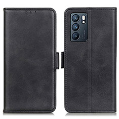 Funda de Cuero Cartera con Soporte Carcasa M15L para Oppo Reno6 5G Negro