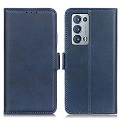 Funda de Cuero Cartera con Soporte Carcasa M15L para Oppo Reno6 Pro 5G Azul