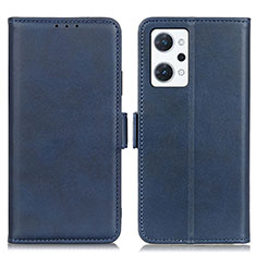 Funda de Cuero Cartera con Soporte Carcasa M15L para Oppo Reno7 A Azul