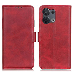 Funda de Cuero Cartera con Soporte Carcasa M15L para Oppo Reno8 5G Rojo