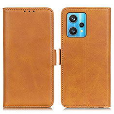 Funda de Cuero Cartera con Soporte Carcasa M15L para Realme 9 Pro 5G Marron Claro