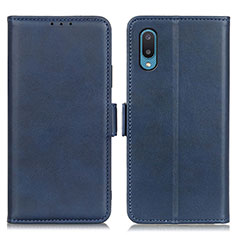 Funda de Cuero Cartera con Soporte Carcasa M15L para Samsung Galaxy A02 Azul