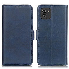 Funda de Cuero Cartera con Soporte Carcasa M15L para Samsung Galaxy A03 Azul