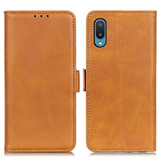 Funda de Cuero Cartera con Soporte Carcasa M15L para Samsung Galaxy M02 Marron Claro