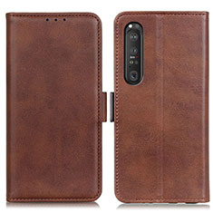 Funda de Cuero Cartera con Soporte Carcasa M15L para Sony Xperia 1 III Marron