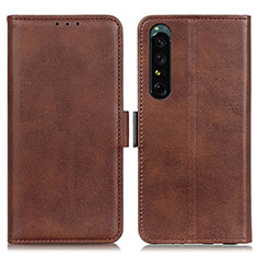 Funda de Cuero Cartera con Soporte Carcasa M15L para Sony Xperia 1 IV Marron