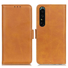 Funda de Cuero Cartera con Soporte Carcasa M15L para Sony Xperia 1 IV Marron Claro