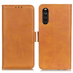 Funda de Cuero Cartera con Soporte Carcasa M15L para Sony Xperia 10 III Marron Claro