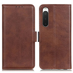 Funda de Cuero Cartera con Soporte Carcasa M15L para Sony Xperia 10 IV Marron