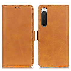 Funda de Cuero Cartera con Soporte Carcasa M15L para Sony Xperia 10 IV SOG07 Marron Claro