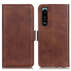 Funda de Cuero Cartera con Soporte Carcasa M15L para Sony Xperia 5 III Marron