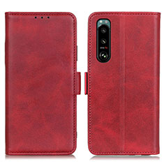 Funda de Cuero Cartera con Soporte Carcasa M15L para Sony Xperia 5 III Rojo