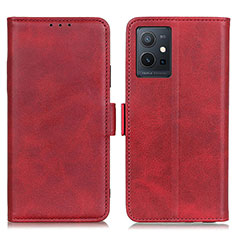 Funda de Cuero Cartera con Soporte Carcasa M15L para Vivo iQOO Z6 5G Rojo