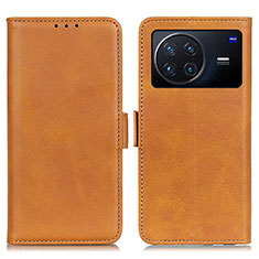 Funda de Cuero Cartera con Soporte Carcasa M15L para Vivo X Note Marron Claro