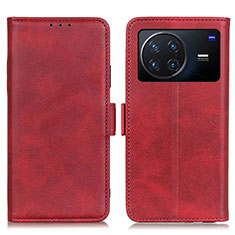 Funda de Cuero Cartera con Soporte Carcasa M15L para Vivo X Note Rojo