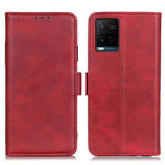 Funda de Cuero Cartera con Soporte Carcasa M15L para Vivo Y21a Rojo