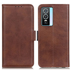 Funda de Cuero Cartera con Soporte Carcasa M15L para Vivo Y74s 5G Marron