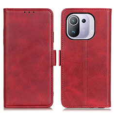 Funda de Cuero Cartera con Soporte Carcasa M15L para Xiaomi Mi 11 Pro 5G Rojo