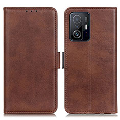 Funda de Cuero Cartera con Soporte Carcasa M15L para Xiaomi Mi 11T 5G Marron