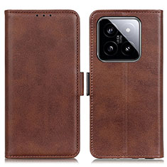 Funda de Cuero Cartera con Soporte Carcasa M15L para Xiaomi Mi 14 5G Marron